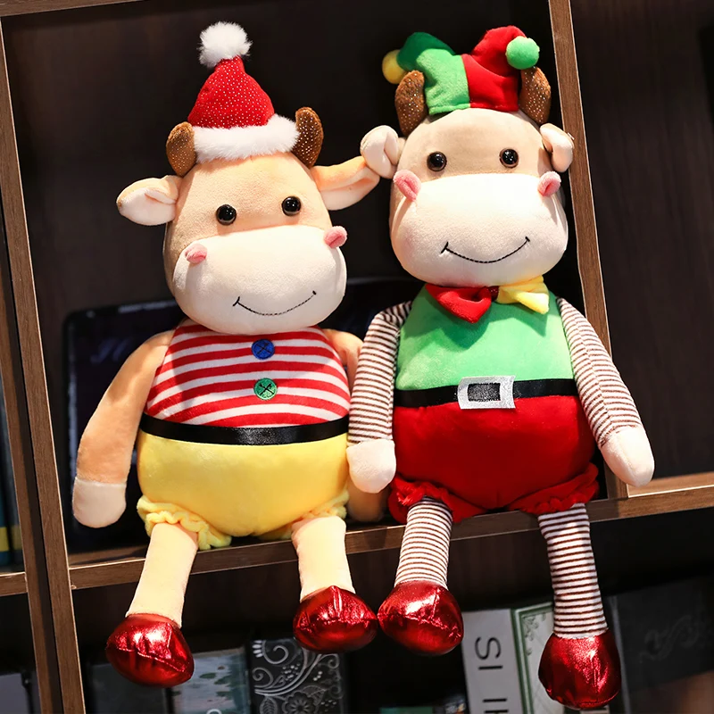 35cm Cute Plush Cow Doll Christmas Cattle Baby Sleeping Soft Stuffed Animals Toy Cushion For Children Birthday Gift | Игрушки и хобби
