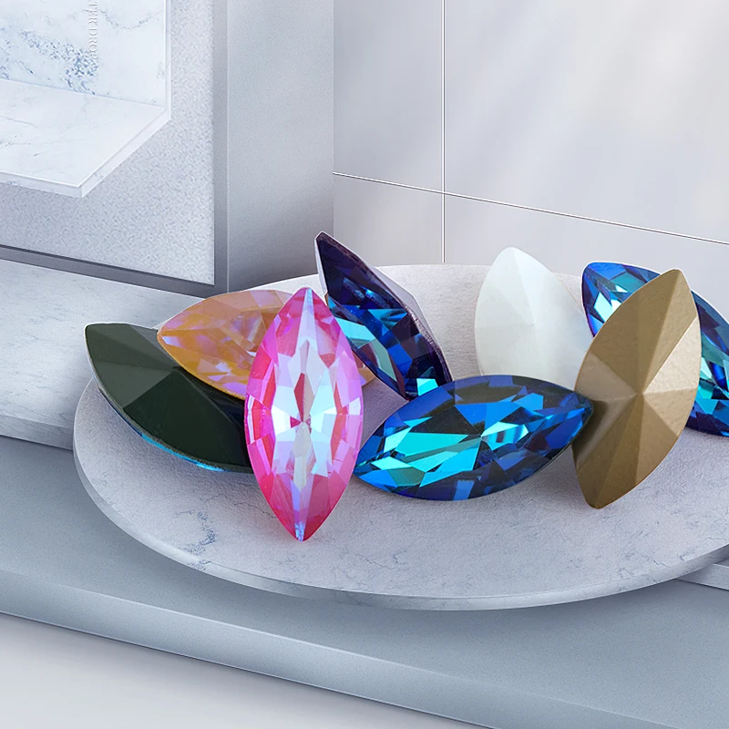 Navette Horse Eye Crystal K9 Glass Rhinestones Jewelry Craft Pointback for Craft Glue on Clothing Garment Dress Beads Decoration
Navette Horse Eye Crystal K9 Glass Rhinestones Jewelry Craft Pointback for Craft Glue on Clothing Garment Dress Beads Decoration