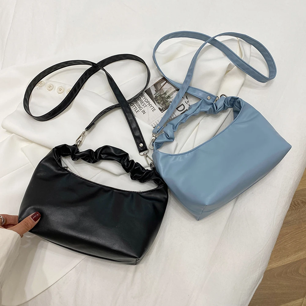 Women Fashion Pleated PU Leather Shoulder Messenger Bags Casual Pure Color Top-handle Handbags Ladies Simple Crossbody Bags
Women Fashion Pleated PU Leather Shoulder Messenger Bags Casual Pure Color Top-handle Handbags Ladies Simple Crossbody Bags