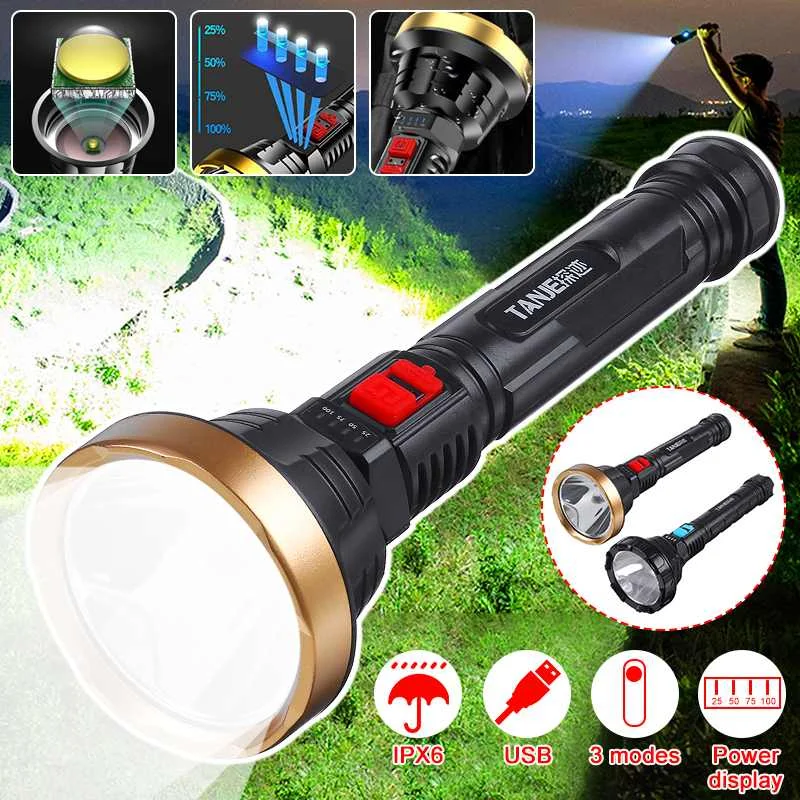 IPX6 светодиодный вспышка светильник USB Перезаряжаемые Мощность Дисплей Мощность Фул фонарь 3600lm 500 м ручной светильник мини фонарь лампа Фона...
IPX6 светодиодный вспышка светильник USB Перезаряжаемые Мощность Дисплей Мощность Фул фонарь 3600lm 500 м ручной светильник мини фонарь лампа Фона...