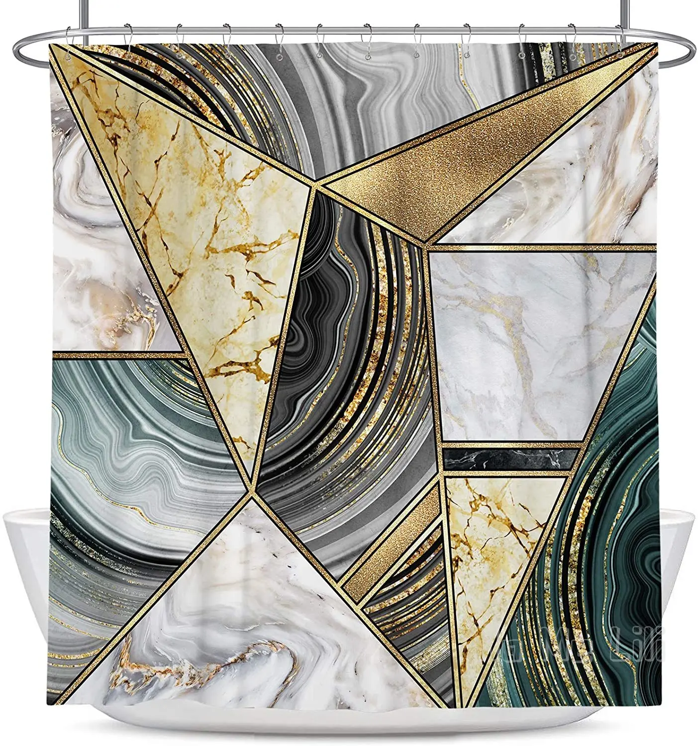 Marble Shower Curtain Geometric Texture Abstract Bathroom Decor Polyester Waterproof 12 Pack Hooks
Marble Shower Curtain Geometric Texture Abstract Bathroom Decor Polyester Waterproof 12 Pack Hooks