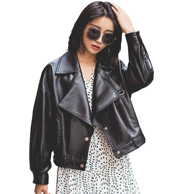 Autumn Faux Leather Jacket Women Loose Turndown Collar Ladies Biker Punk Jackets Single Breasted Motorcycle Leather Coats
Autumn Faux Leather Jacket Women Loose Turndown Collar Ladies Biker Punk Jackets Single Breasted Motorcycle Leather Coats