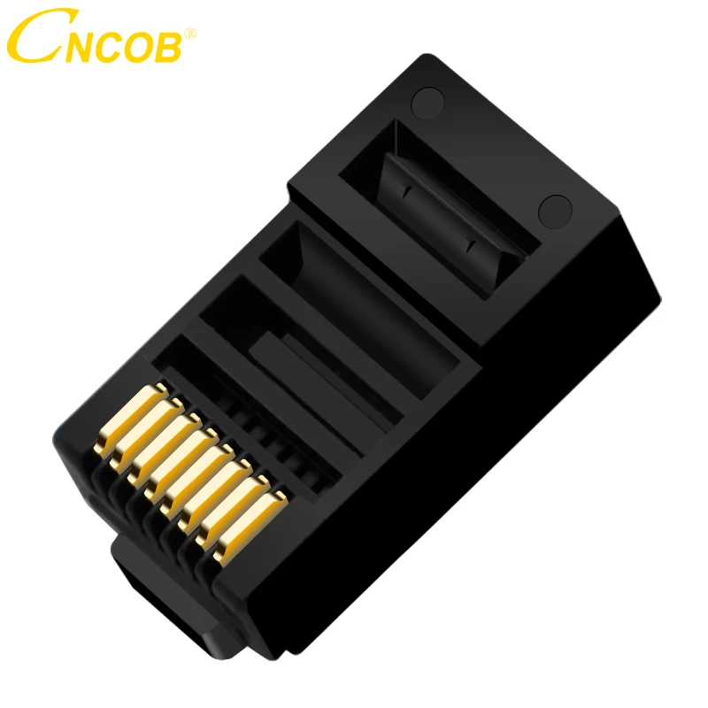 

CNCOB RJ45 Cat5e 8P8C Modular Ethernet Cable Connector Crystal Plug 50u Crimp Network RJ 45 Connectors Black 30pcs