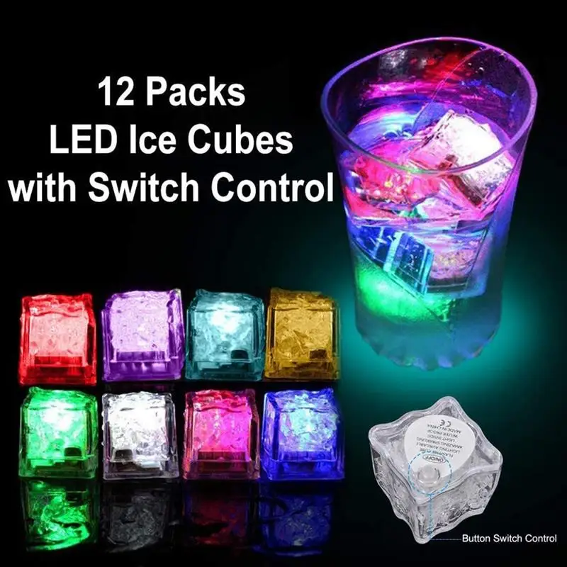 12 шт., светящийся беспламенный разноцветный светодиодный кубик льда для баров, рождественских вечеринок
12 шт., светящийся беспламенный разноцветный светодиодный кубик льда для баров, рождественских вечеринок