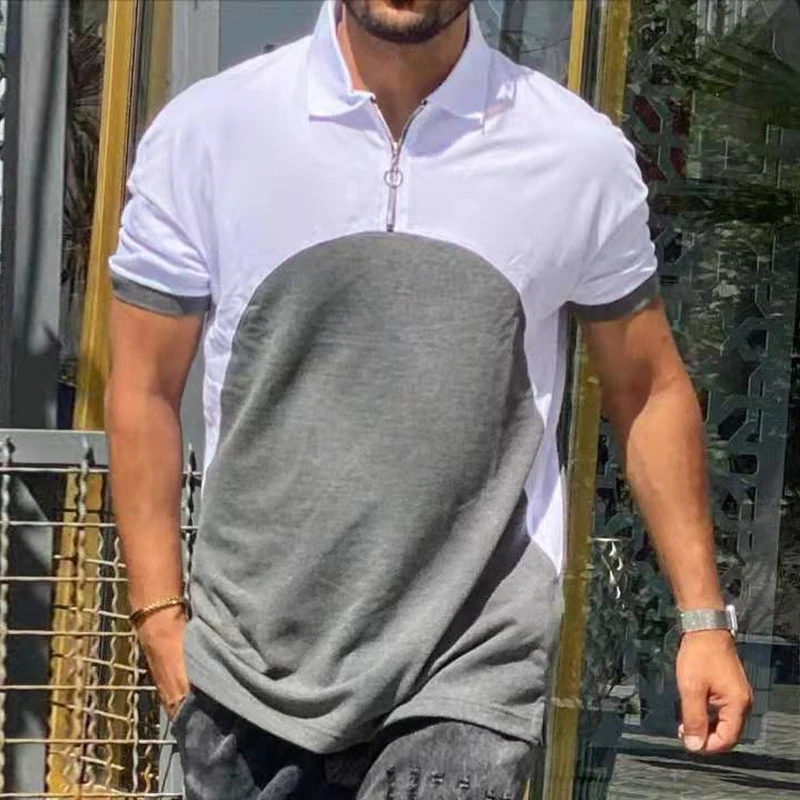 2021 Summer New Casual Patchwork Polo Shirts Men Fashion Slim Shirt Streetwear Men Fashion Zipper Turn-down Collar Tops Pullover
2021 Summer New Casual Patchwork Polo Shirts Men Fashion Slim Shirt Streetwear Men Fashion Zipper Turn-down Collar Tops Pullover