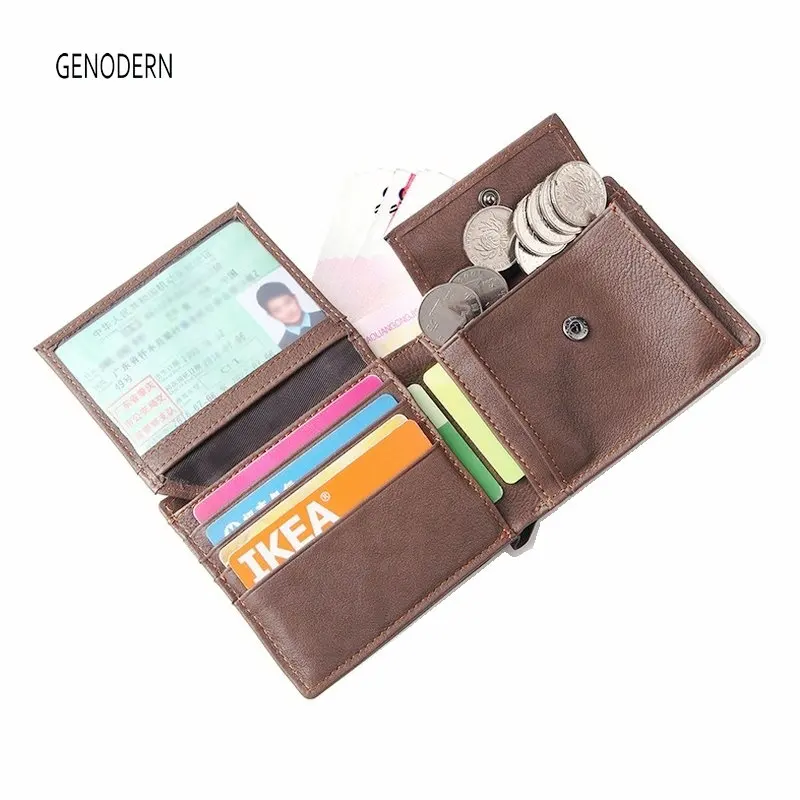 GENODERN RFID Blocking Wallet for Men Genuine Leather Men's Wallet with Coin Compartment Short Horizontal Casual Male Purses
GENODERN RFID Blocking Wallet for Men Genuine Leather Men's Wallet with Coin Compartment Short Horizontal Casual Male Purses