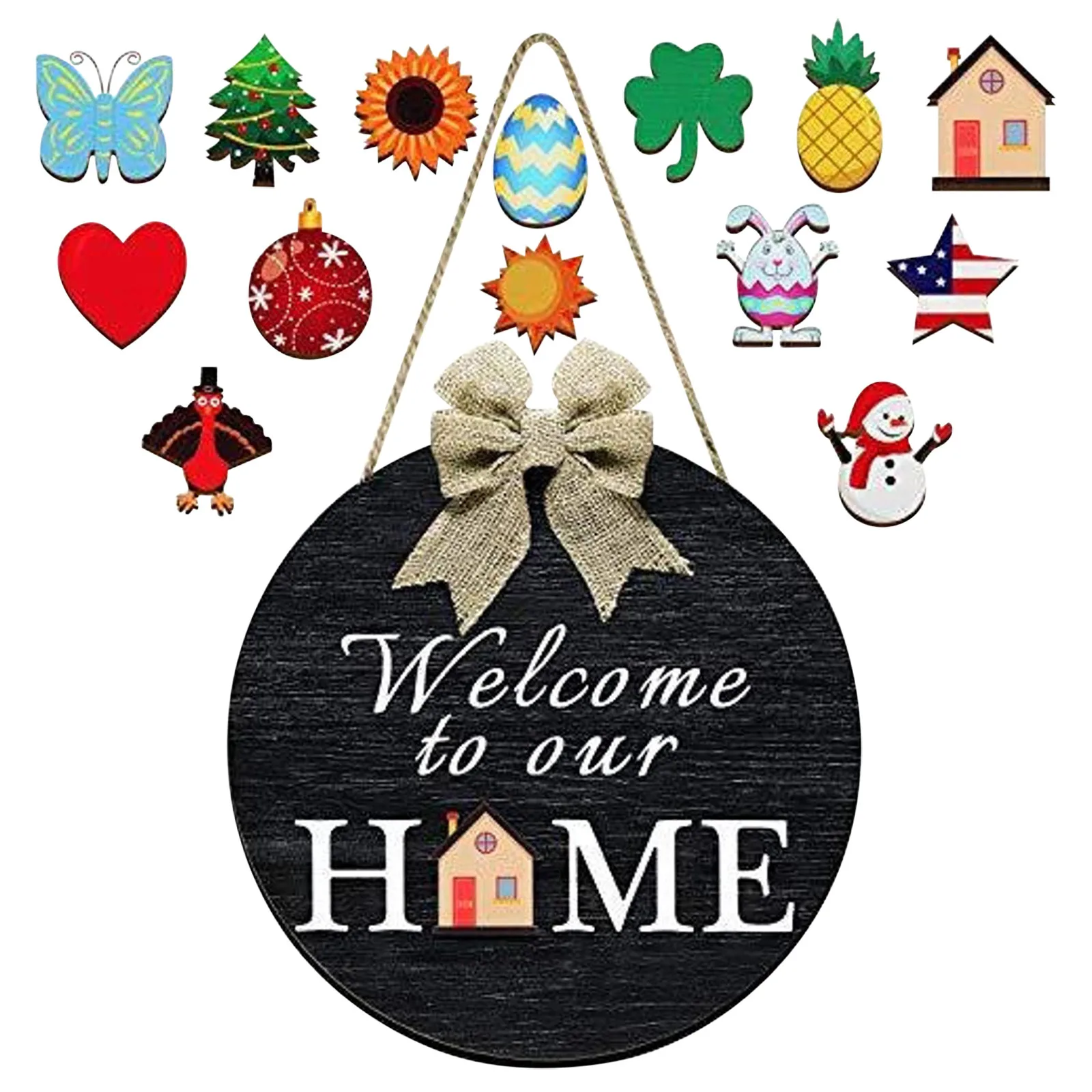 Welcome To Our Home DIY Wall Hanging Ornaments Wooden Wreath Pendants For Garden Front Door Round Wedding Party Home Decoration
Welcome To Our Home DIY Wall Hanging Ornaments Wooden Wreath Pendants For Garden Front Door Round Wedding Party Home Decoration