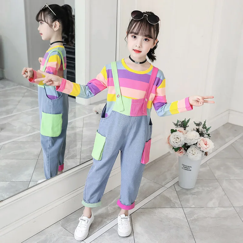 Girls Clothing Sets Autumn Kids Girl Clothes Suit Long Sleeve Striped T-Shirts+Overalls Two-piece Children Leisure Tracksuit
Girls Clothing Sets Autumn Kids Girl Clothes Suit Long Sleeve Striped T-Shirts+Overalls Two-piece Children Leisure Tracksuit