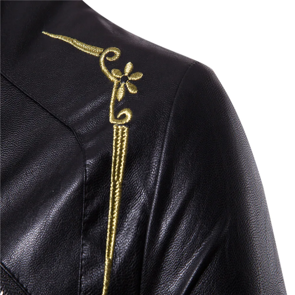 Men PU Jackets Autumn Embroidery Motorcycle Leather Zip Jacket Men Thick Clothes Bomber Coats
Men PU Jackets Autumn Embroidery Motorcycle Leather Zip Jacket Men Thick Clothes Bomber Coats