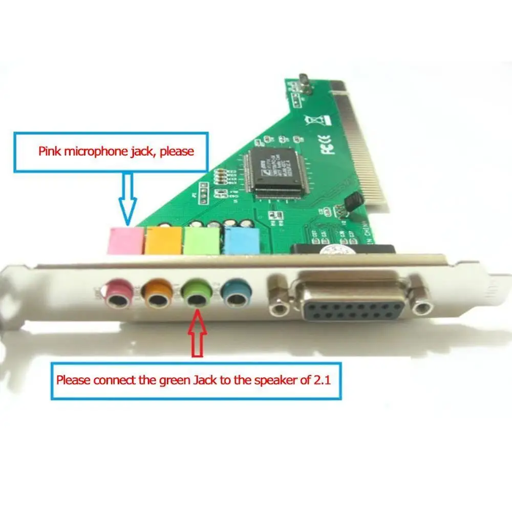 4-канальная звуковая карта 5 1 Surround 3D PC PCI со звуком игровая миди-карта для ПК Windows Port
