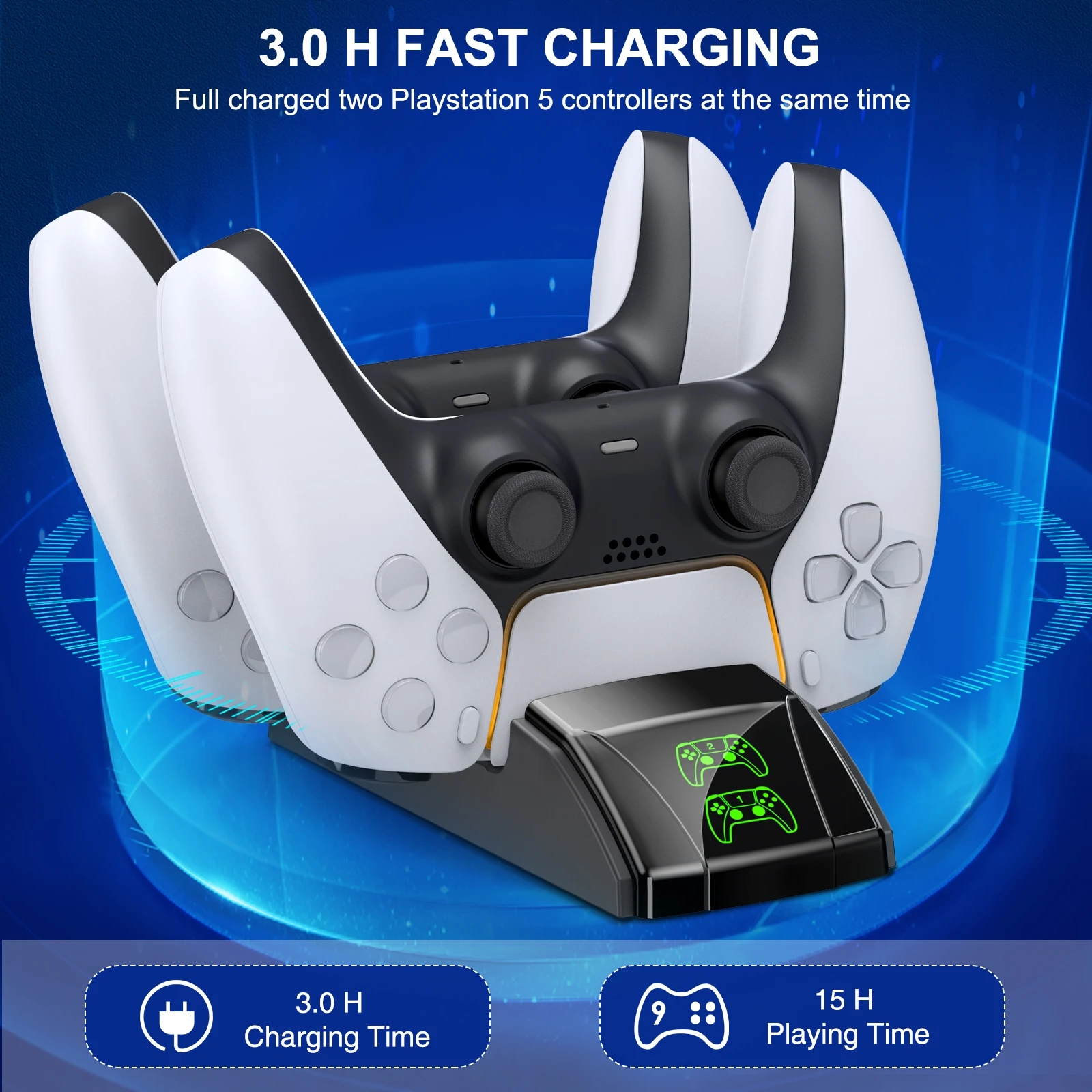 Двойное быстрое зарядное устройство для PS5 беспроводной контроллер USB Type-C