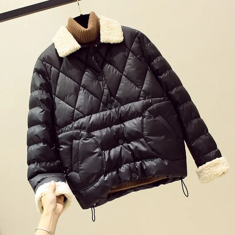 Large size women's clothing 200 Jin fat sister winter cotton clothes women's Korean loose and thin lamb wool splicing cotton
Large size women's clothing 200 Jin fat sister winter cotton clothes women's Korean loose and thin lamb wool splicing cotton