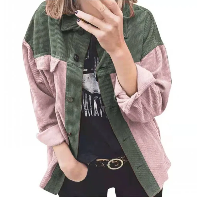 Full Sleeve Jackets Women Coats Turn Down Collar Loose Outerwear Autumn New Splice Street Style Casual Corduroy Cardigan Jacket
Full Sleeve Jackets Women Coats Turn Down Collar Loose Outerwear Autumn New Splice Street Style Casual Corduroy Cardigan Jacket