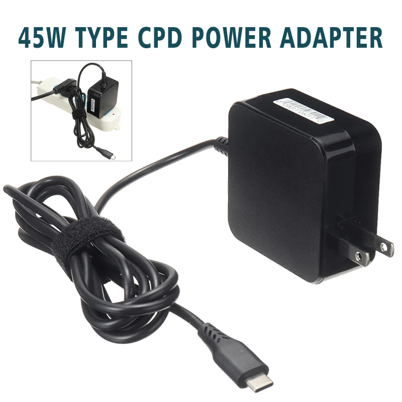 

Pohiks 1pc High Quality 45W Type-C Charger Power Adapter AC/DC 100-240V Laptop Charging Adapters For Lenovo ASUS Dell Laptops