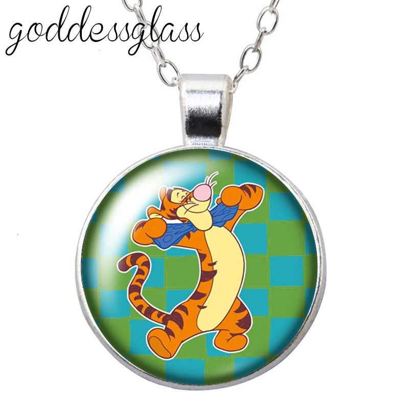 Disney Cute Tigger Cartoon Pooh Tiger Round Glass glass cabochon silver plated/Crystal pendant necklace jewelry for Gift
Disney Cute Tigger Cartoon Pooh Tiger Round Glass glass cabochon silver plated/Crystal pendant necklace jewelry for Gift