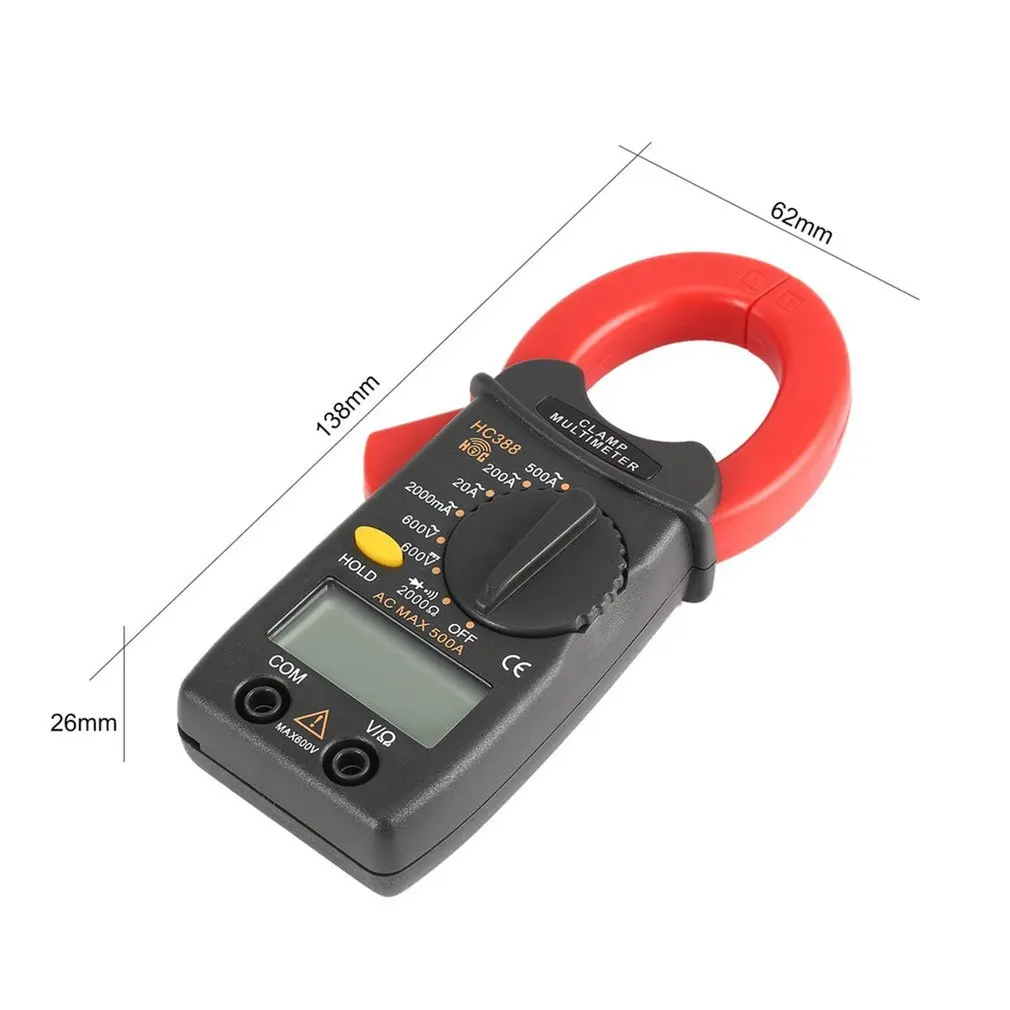 HC388 Mini Digital Clamp Meter Multimeter AC/DC Voltage Current Ohm Diode Tester 1999 Counts Data Hold Handheld
HC388 Mini Digital Clamp Meter Multimeter AC/DC Voltage Current Ohm Diode Tester 1999 Counts Data Hold Handheld
