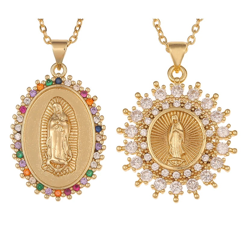 2021 New Holy Virgin Mary Pendant Fine CZ Cubic Zirconia Necklace Copper Metal Chain Unisex Religious Jewelry Gift
2021 New Holy Virgin Mary Pendant Fine CZ Cubic Zirconia Necklace Copper Metal Chain Unisex Religious Jewelry Gift