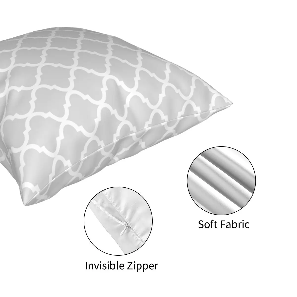Light Grey Quatrefoil Lattice Square Pillowcase Pattern Zip Decor Throw Pillow Case Home Cushion Cover 45*45cm
Light Grey Quatrefoil Lattice Square Pillowcase Pattern Zip Decor Throw Pillow Case Home Cushion Cover 45*45cm