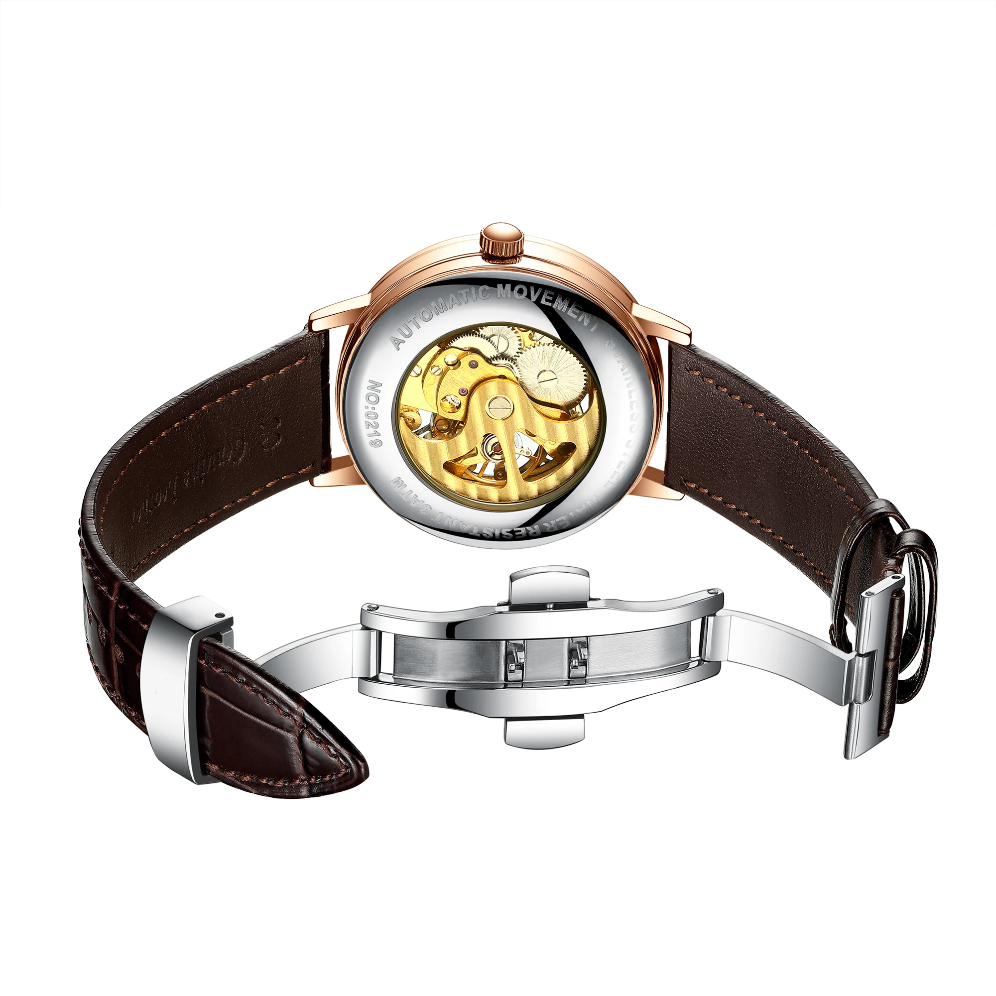 BIDEN Men's Watch Automatic Hollow Mechanical Watch Waterproof Skeleton Dial Pointer Luminous Leather Belt Watch
BIDEN Men's Watch Automatic Hollow Mechanical Watch Waterproof Skeleton Dial Pointer Luminous Leather Belt Watch