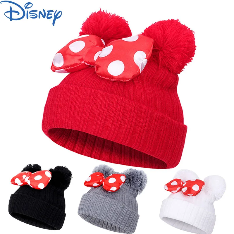 Disney Mickey Mouse Minnie Bow Knitted Boys and Girls Hats Cartoon Mickey Plush Hat Children's Hats with Pompoms Children's Gift
Disney Mickey Mouse Minnie Bow Knitted Boys and Girls Hats Cartoon Mickey Plush Hat Children's Hats with Pompoms Children's Gift