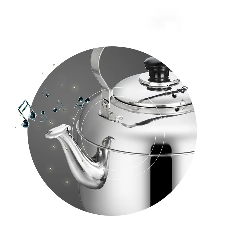Stainless Steel Kettle, Induction Cooker, Whistle Gas Flat Bottom Large Capacity Household Gas Plus Soup Pot Sounding Kettle 
Stainless Steel Kettle, Induction Cooker, Whistle Gas Flat Bottom Large Capacity Household Gas Plus Soup Pot Sounding Kettle