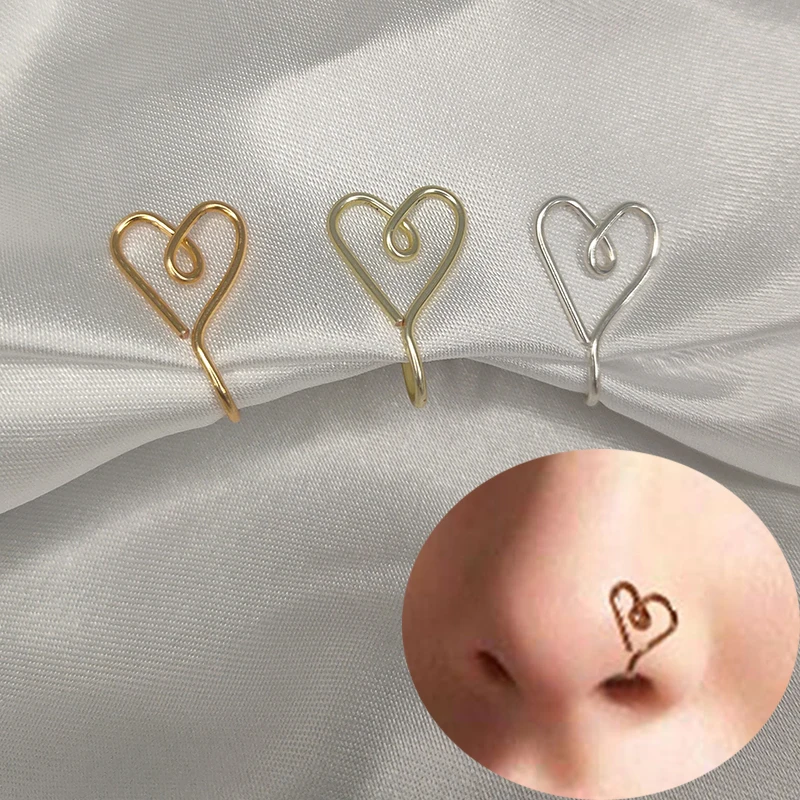 Universal Three-color Heart-shaped Metal Nose Ring Personality Creative Unique Unisex Jewelry Popular Fashionable Nose Nails
Universal Three-color Heart-shaped Metal Nose Ring Personality Creative Unique Unisex Jewelry Popular Fashionable Nose Nails