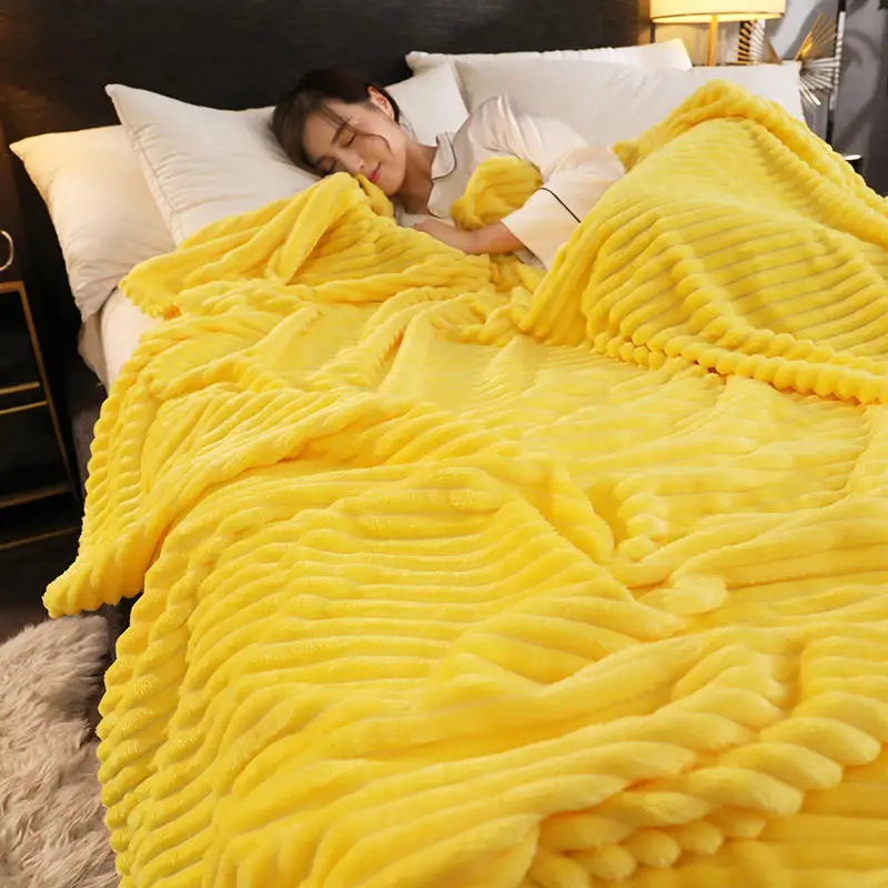 Super Soft Flannel Blankets For Beds Solid Striped Throw Sofa Cover Bedspread Winter Warm yellow Blankets
Super Soft Flannel Blankets For Beds Solid Striped Throw Sofa Cover Bedspread Winter Warm yellow Blankets