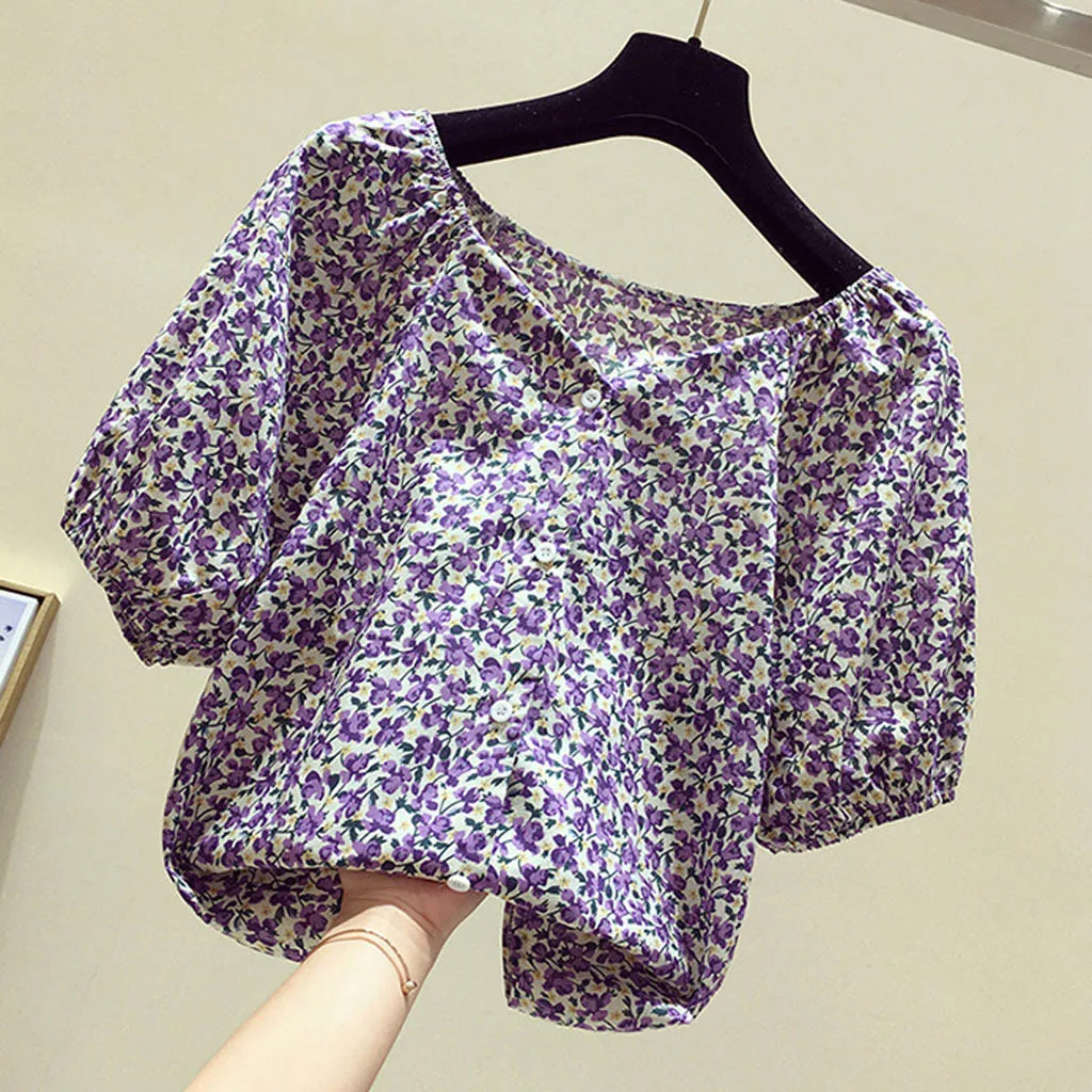 Flower Printed Summer V Neck Women Blouse Female Shirt Casual Puff Short Sleeve Loose Shirts Tops Femme Blusas Топы 3
Flower Printed Summer V Neck Women Blouse Female Shirt Casual Puff Short Sleeve Loose Shirts Tops Femme Blusas Топы 3