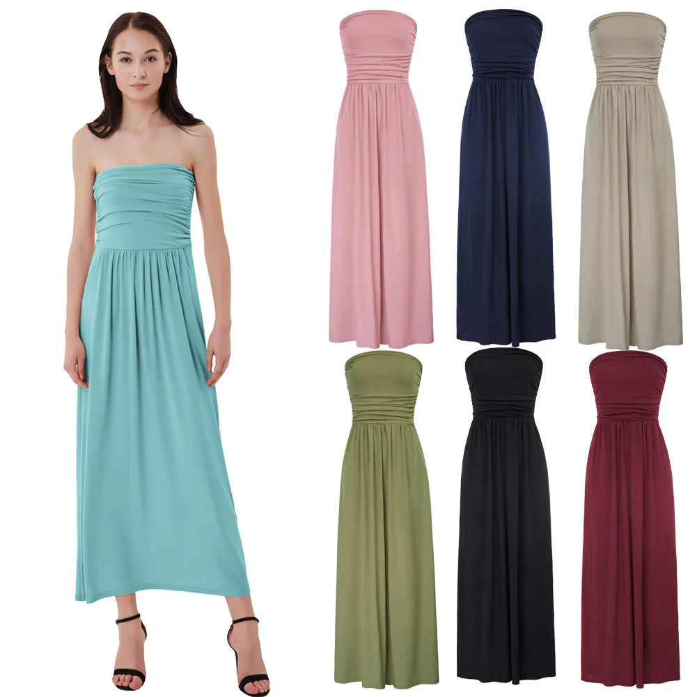 Sexy Dresses Women Summer Strapless Dresses Pleated Waist Pockets Ruched Retro Elegant Evening Party Dresses Vestido Female
Sexy Dresses Women Summer Strapless Dresses Pleated Waist Pockets Ruched Retro Elegant Evening Party Dresses Vestido Female