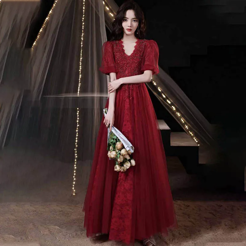 Женское вечернее платье с открытой спиной, бордовое фатиновое платье-трапеция до пола с глубоким V-образным вырезом, модель A1995
Женское вечернее платье с открытой спиной, бордовое фатиновое платье-трапеция до пола с глубоким V-образным вырезом, модель A1995