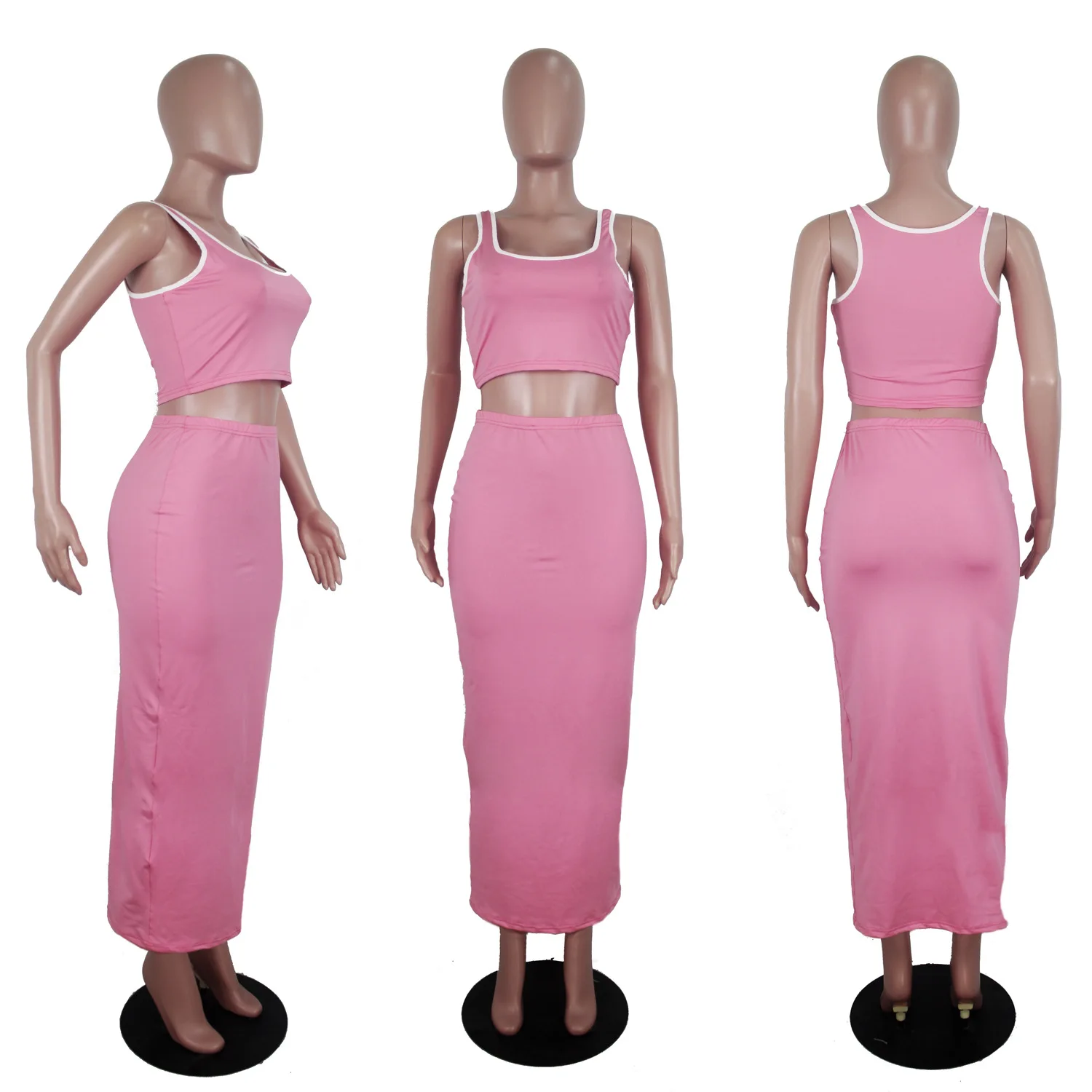 Solid Color Tank Tops & Maxi Skirt High Elasticity New Arrival Autumn Women Suit Hot Style Casual Two Pieces Set
Solid Color Tank Tops & Maxi Skirt High Elasticity New Arrival Autumn Women Suit Hot Style Casual Two Pieces Set