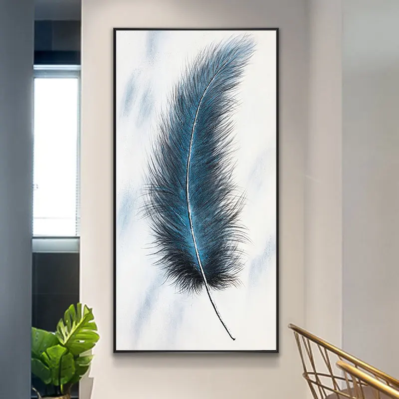 Abstract Blue Feather Poster Prints Nordic Modern Canvas Painting Wall Art Picture for Living Room Home Decoration
Abstract Blue Feather Poster Prints Nordic Modern Canvas Painting Wall Art Picture for Living Room Home Decoration