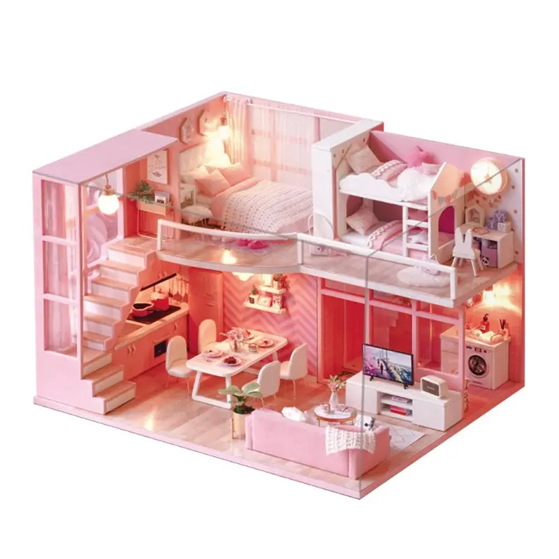 DIY Miniature Dollhouse Kit with Light-Wooden Mini House Set Birthday Gifts
DIY Miniature Dollhouse Kit with Light-Wooden Mini House Set Birthday Gifts