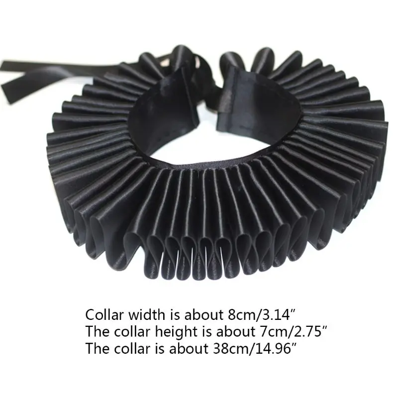 Women Victorian Renaissance Elizabethan Ruffled Neck Collar Satin Clown Cosplay Ruff Choker Halloween Party Costume 
Women Victorian Renaissance Elizabethan Ruffled Neck Collar Satin Clown Cosplay Ruff Choker Halloween Party Costume