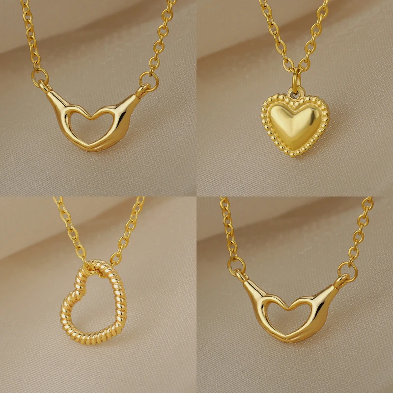 Gold Hollow Love Heart Pendant Necklace for Women Fine Jewelry Goth Choker Clavicle Chain Necklace collares para mujer
Gold Hollow Love Heart Pendant Necklace for Women Fine Jewelry Goth Choker Clavicle Chain Necklace collares para mujer
