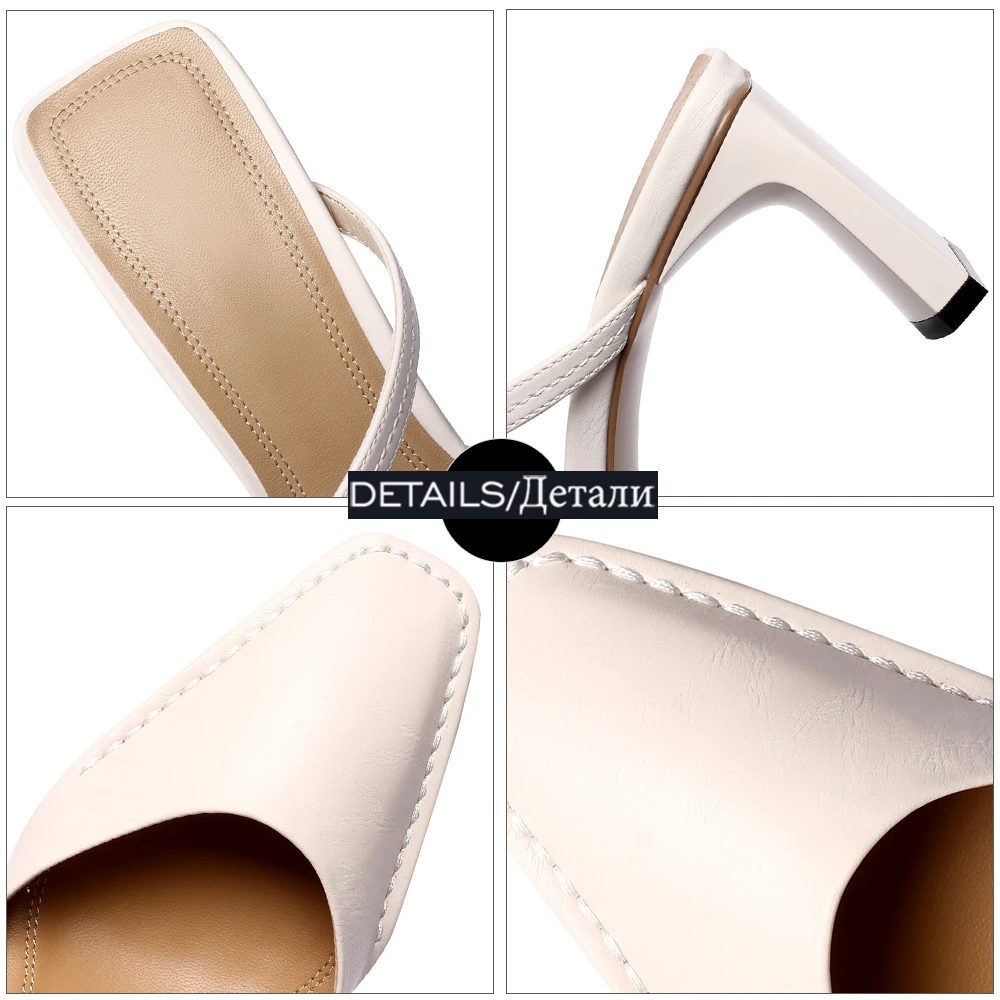 ISNOM Fashion Slippers Women Genuine Leather Slides Shoes Woman Square Toe Ladies Mules Elegant OL Shoes Summer Slipper Outside
ISNOM Fashion Slippers Women Genuine Leather Slides Shoes Woman Square Toe Ladies Mules Elegant OL Shoes Summer Slipper Outside
