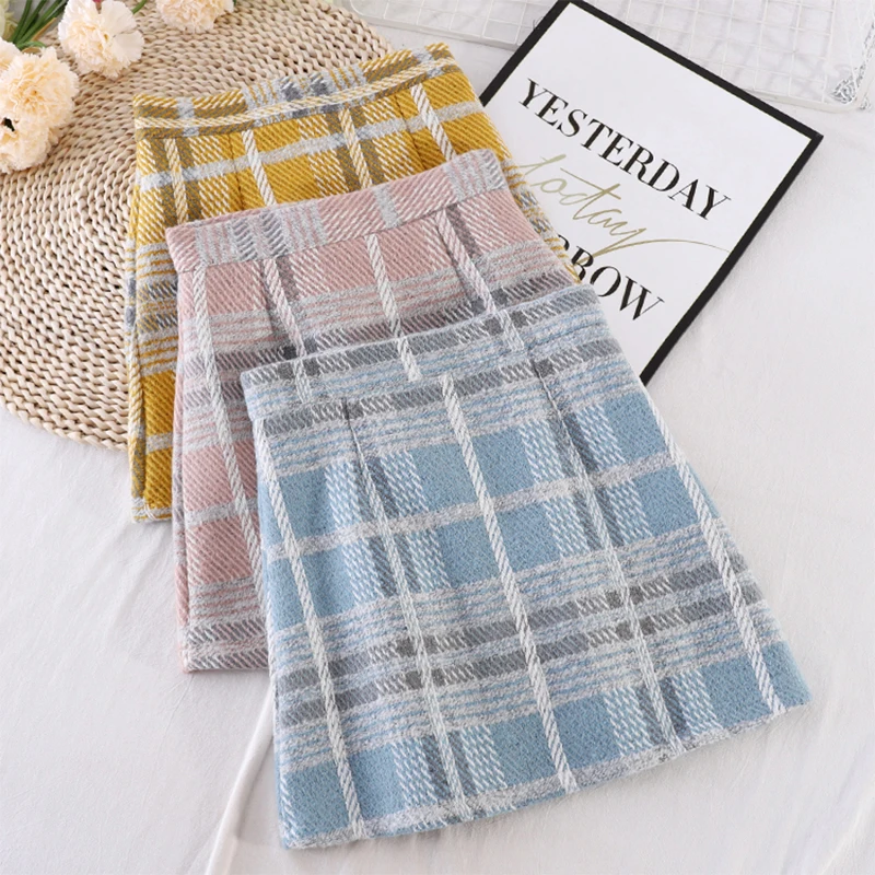 2020 Autumn Winter Women Woolen Plaid Skirts Femme Bodycon Skirts Wide Leg Highstreet Skirts Mini Skirts Women
2020 Autumn Winter Women Woolen Plaid Skirts Femme Bodycon Skirts Wide Leg Highstreet Skirts Mini Skirts Women