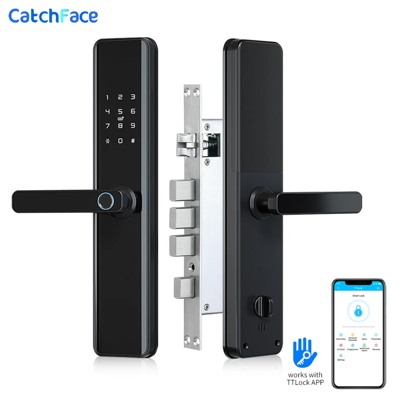 

Умный дверной замок TTLock с разблокировкой по отпечатку пальца, Wi-Fi, через приложение, Bluetooth, умный замок безопасности, биометрический электронный дверной замок