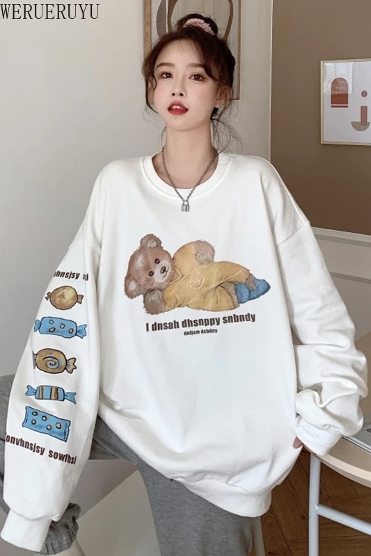 WERUERUYU Little Bear Women Autumn New Style Korean Lazy Loose Pullover sweatershirt Outer Jacket College Style
WERUERUYU Little Bear Women Autumn New Style Korean Lazy Loose Pullover sweatershirt Outer Jacket College Style