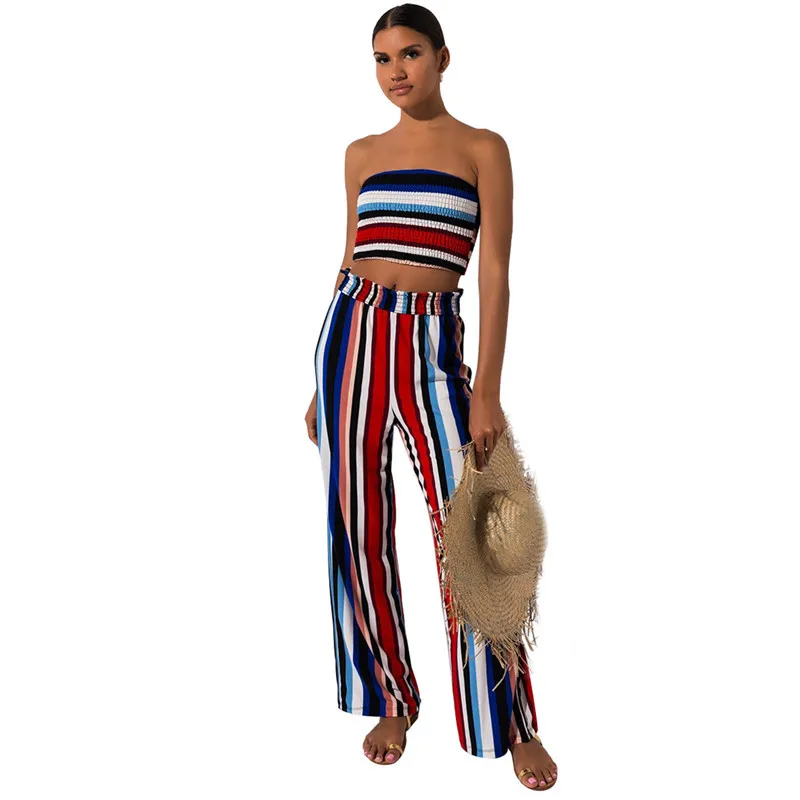Women Sweet Fashion Tube Top Split Wrapped Chest Wide Leg Print Two-piece Set Long Pants
Women Sweet Fashion Tube Top Split Wrapped Chest Wide Leg Print Two-piece Set Long Pants