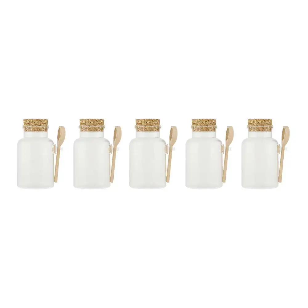 5pcs 200g Bath Salt Bottle Scrub Facial Mask Cream Powder Jar Plastic Container Cork Cover Wooden Spoon Bottle
5pcs 200g Bath Salt Bottle Scrub Facial Mask Cream Powder Jar Plastic Container Cork Cover Wooden Spoon Bottle