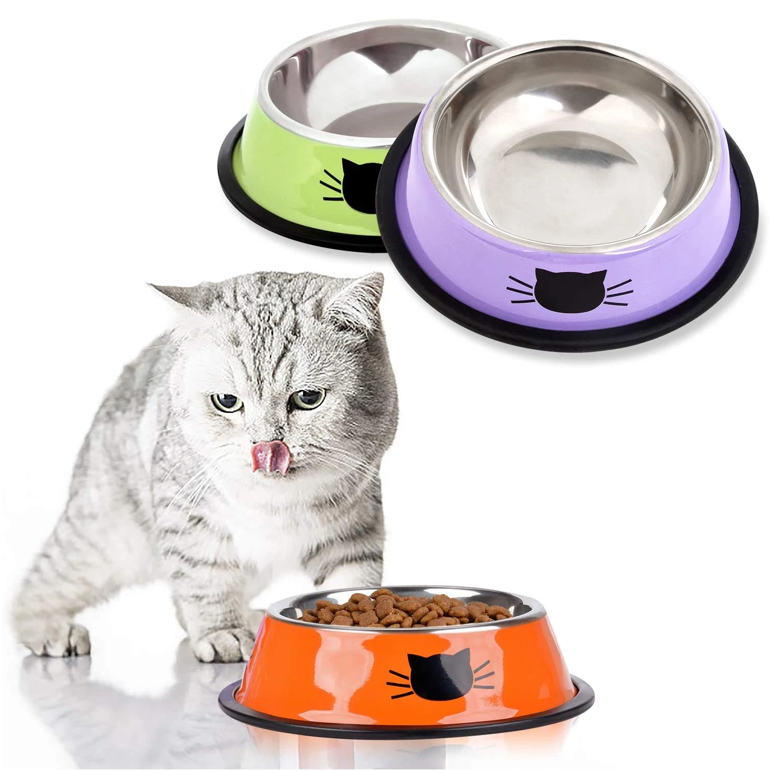 Pet Cat Feeding Bowls Feeder Drinker Stainless Steel Food Water Bowl Dish for Cats Dogs Non-slip Drinking Eating Bowl Utensils
Pet Cat Feeding Bowls Feeder Drinker Stainless Steel Food Water Bowl Dish for Cats Dogs Non-slip Drinking Eating Bowl Utensils
