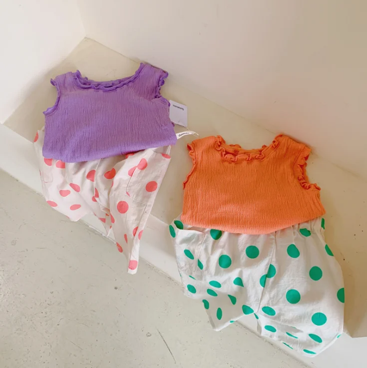 Новинка 2021 штаны в горошек для маленьких девочек хлопковые летние Мягкие