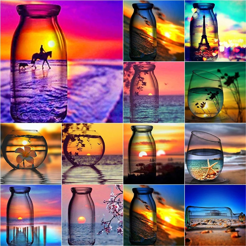 5D DIY Diamond Painting Sunset bottle view Diamond Embroidery Cross Stitch Full Round Square Drill Manual Art Home Decor Gift
5D DIY Diamond Painting Sunset bottle view Diamond Embroidery Cross Stitch Full Round Square Drill Manual Art Home Decor Gift