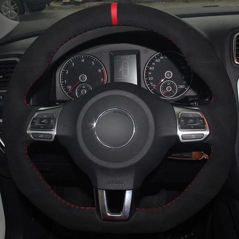 Car Steering Wheel Cover Hand-stitched Black Suede For Volkswagen Golf 6 GTI MK6 VW Polo GTI Scirocco R Passat CC R-Line 2010
Car Steering Wheel Cover Hand-stitched Black Suede For Volkswagen Golf 6 GTI MK6 VW Polo GTI Scirocco R Passat CC R-Line 2010