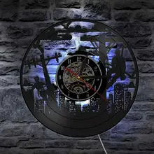 Power Lineman Silhouette Electrician Vinyl Record Wall Clock High Risky Electrical Utility Worker Night Light Lineworkers Gift