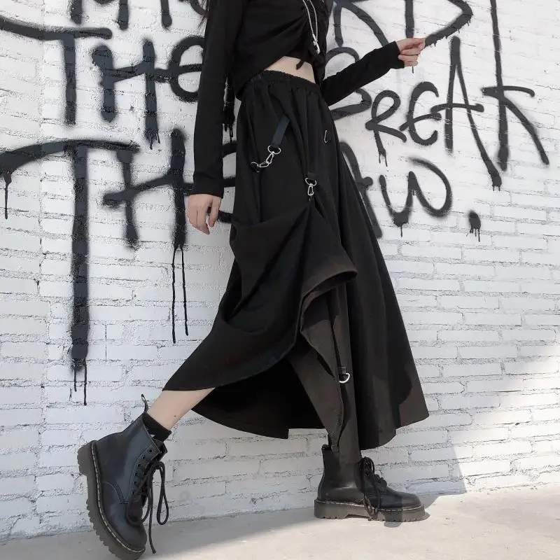 Hong Kong Style Ins Street Dark Black Japanese Lock Skirt Female High Waist Harajuku Style Long A-line Long Skirt Vintage Punk
Hong Kong Style Ins Street Dark Black Japanese Lock Skirt Female High Waist Harajuku Style Long A-line Long Skirt Vintage Punk