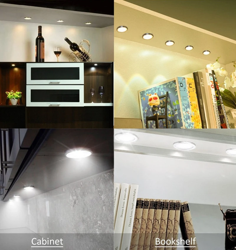 LED Under Cabinet Lighting 3/4/6/8/10 Lamps Puck Lights With For Under Counter Shelf Furniture Cupboard Decoration Wardrobe
LED Under Cabinet Lighting 3/4/6/8/10 Lamps Puck Lights With For Under Counter Shelf Furniture Cupboard Decoration Wardrobe