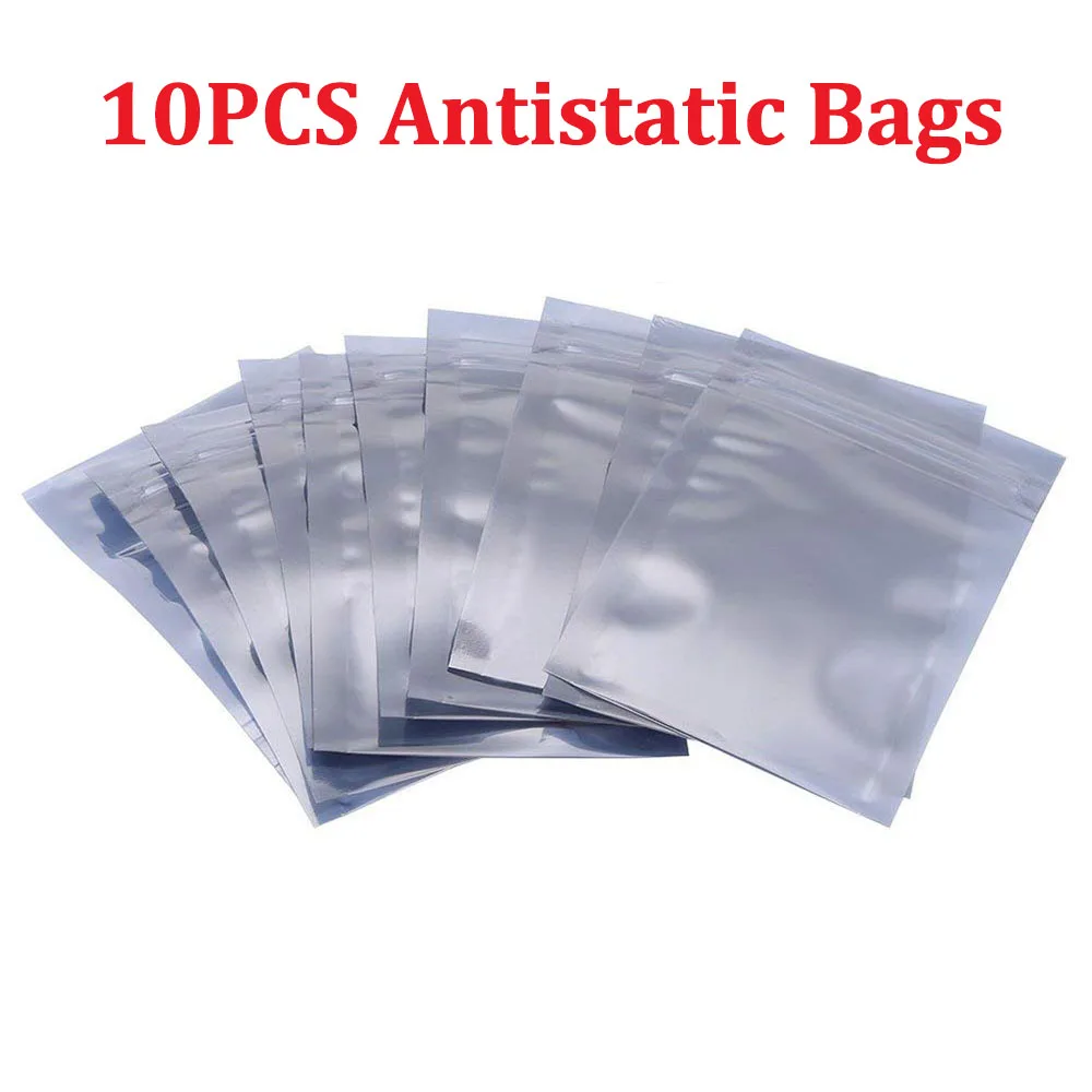 10pcs Antistatic Bags for Electronics Accessories Aluminum Storage Ziplock Resealable Pouch
10pcs Antistatic Bags for Electronics Accessories Aluminum Storage Ziplock Resealable Pouch