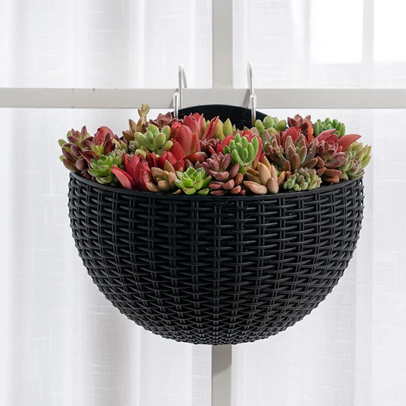 New Creative flower pot Imitation Rattan Wall Hanging Semicircle Flower Pot Without Drilling горшок для цветов
New Creative flower pot Imitation Rattan Wall Hanging Semicircle Flower Pot Without Drilling горшок для цветов